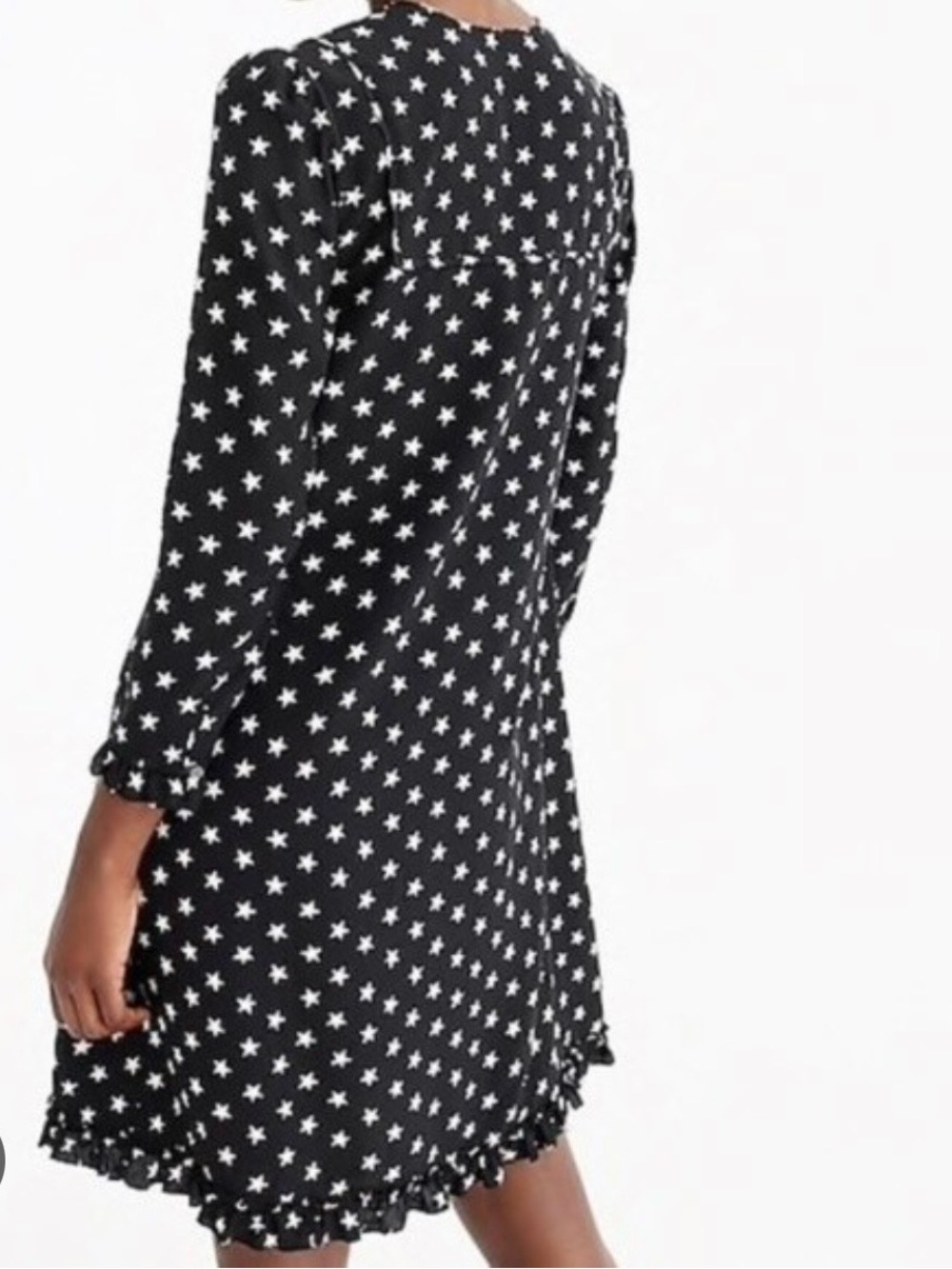 J. Crew Collection Black Long-Sleeve Star Print Dress - Picture 2 of 15